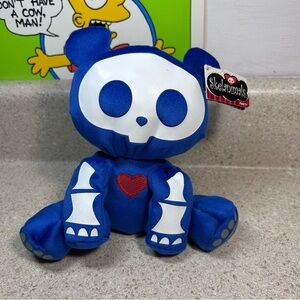 ULTRA RARE 2009 Skelanimals Blue ChungKee Panda Bear Beanbag Plush 6”